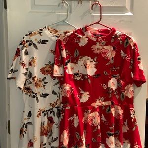 Two floral blouses